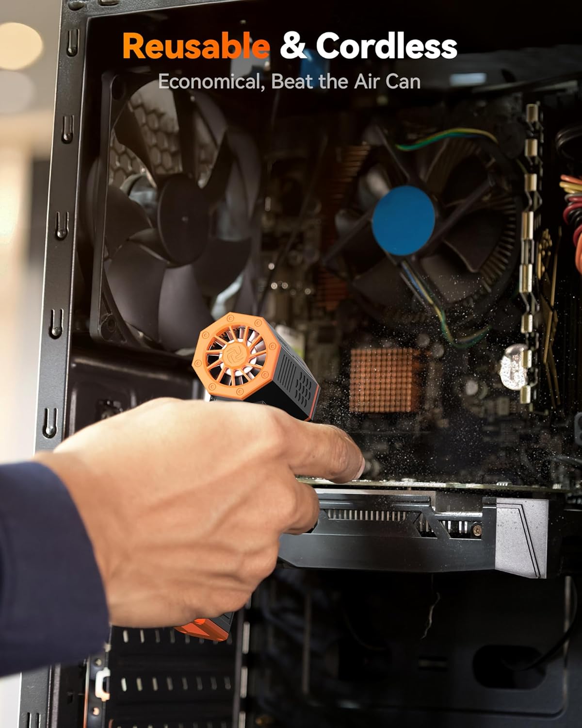 MF50 High-Performance Compressed Air Duster - 110,000 RPM Electric Blower with 3 Adjustable Speeds, Fast Charging, Ideal for Computers, Keyboards, Home, Outdoor, and Automotive Use